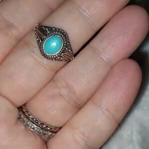 Turquoise and Bronze Women's Ring
